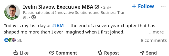 Today is my last day at IBM — the end of a seven‑year chapter that has shaped me more than I ever imagined when I first joined