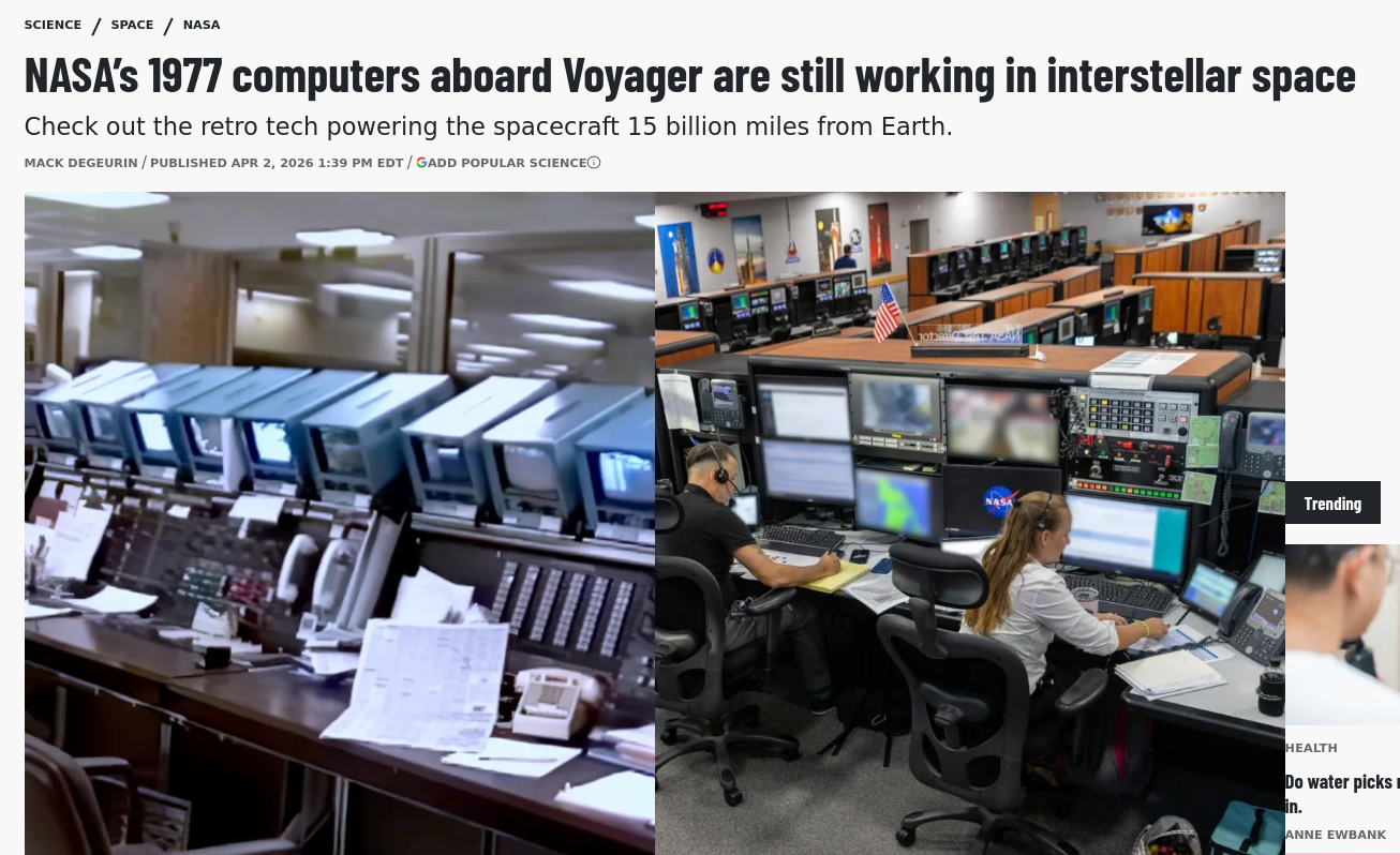 NASA’s 1977 computers aboard Voyager are still working in interstellar space