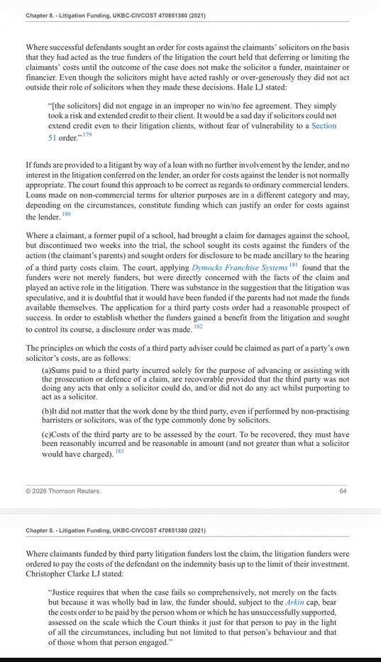 A loan to pay costs amounts to third party funding