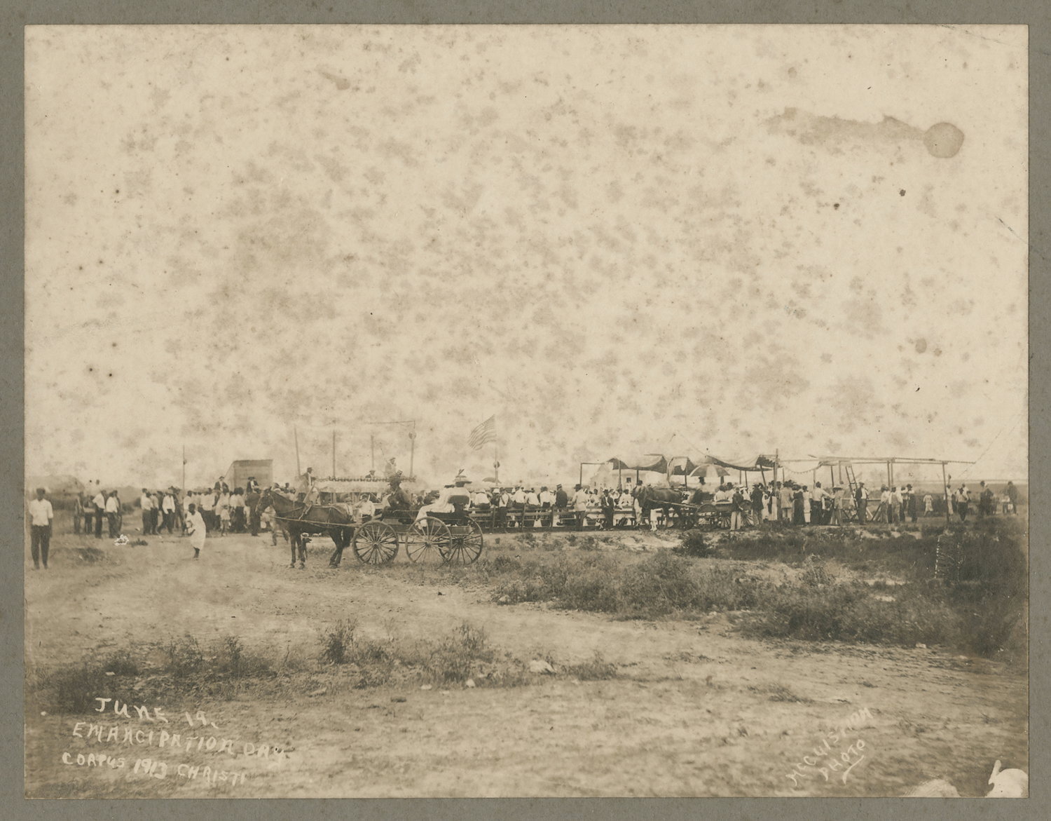 People gathered before a stage, Juneteenth celebrations in Corpus Christi, Texas