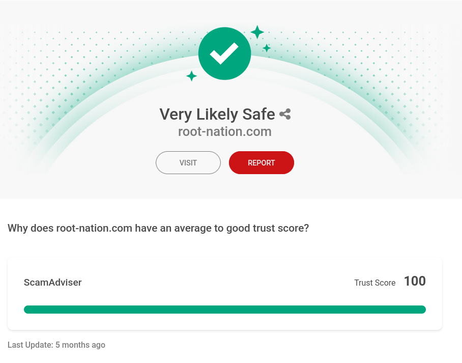 Why does root-nation.com have an average to good trust score?