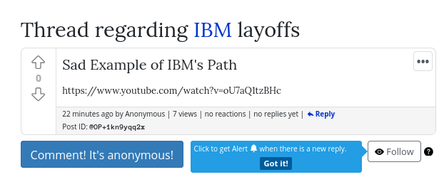 Sad Example of IBM's Path