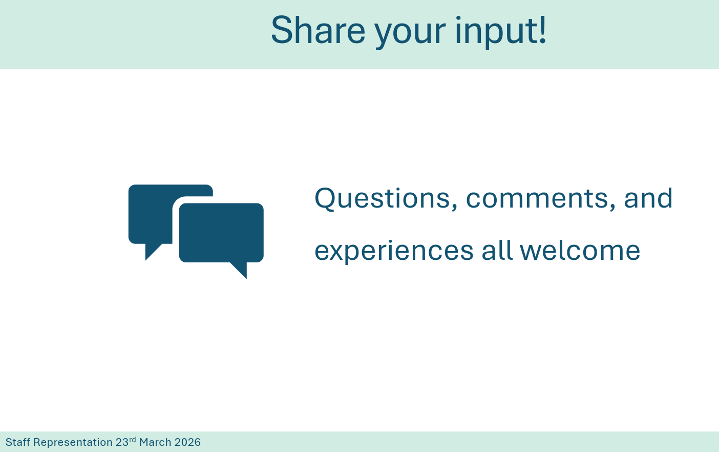 Share your input!