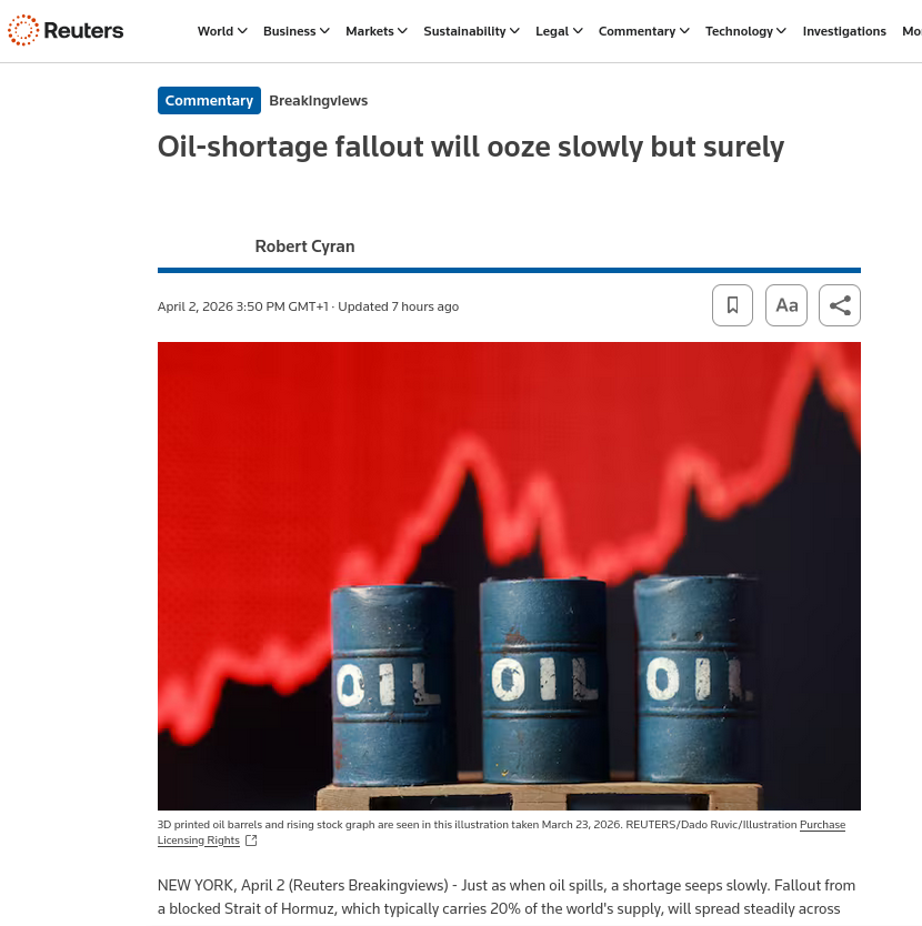 Oil-shortage fallout will ooze slowly but surely