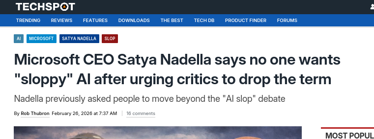 Microsoft CEO Satya Nadella says no one wants 'sloppy' AI after urging critics to drop the term