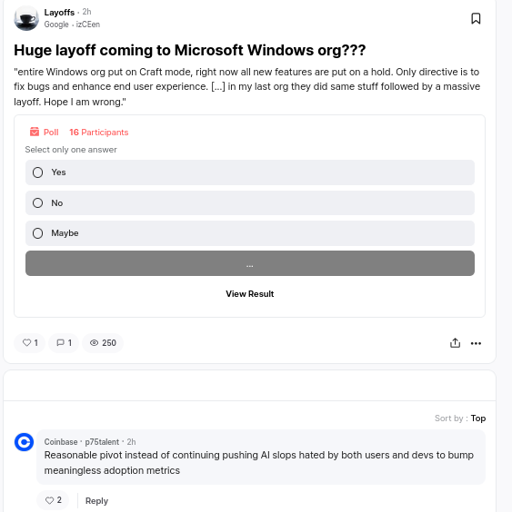 Huge layoff coming to Microsoft Windows org???