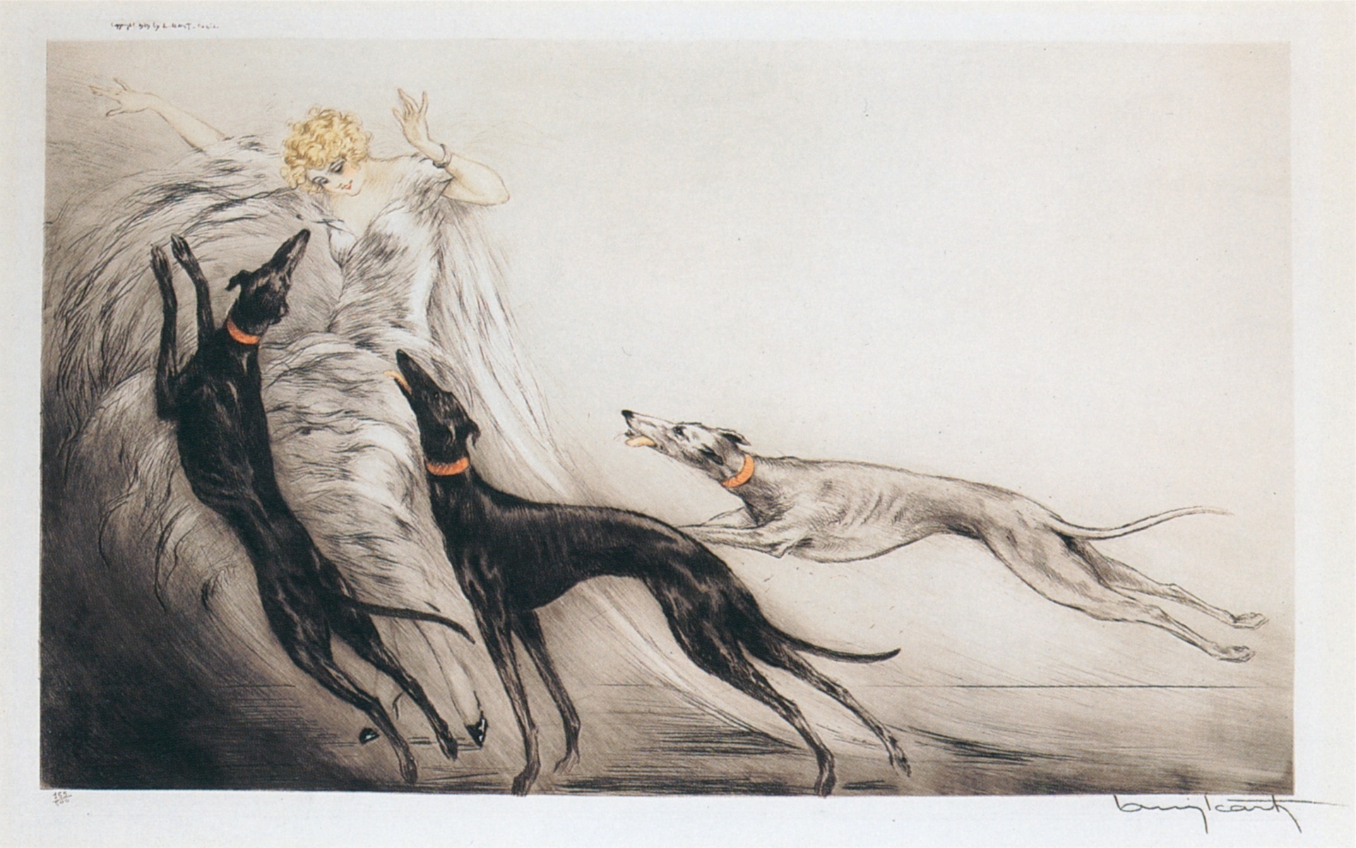 Artist Louis Icart Illustration Painting Paris France