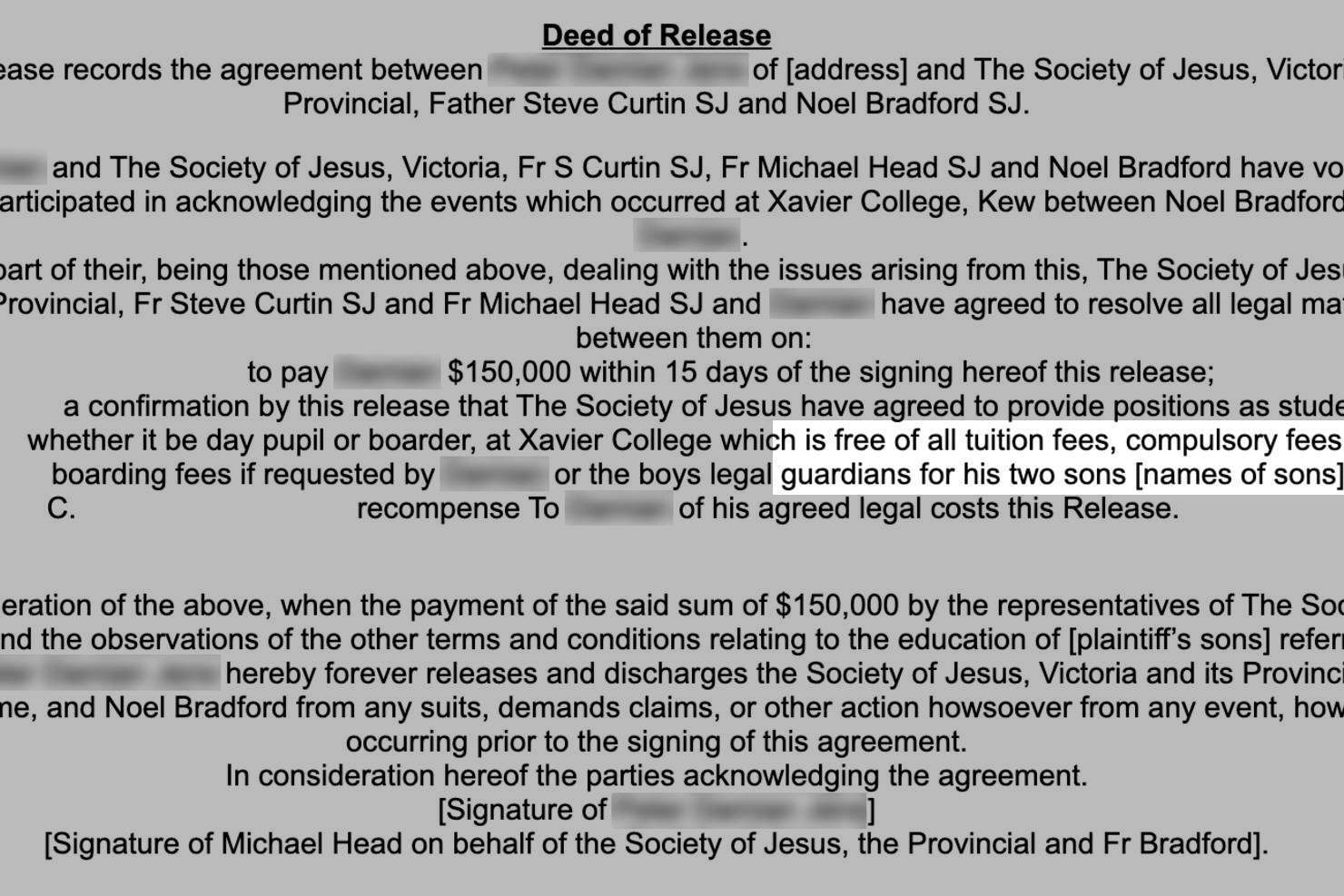 Michael Head, Noel Bradford