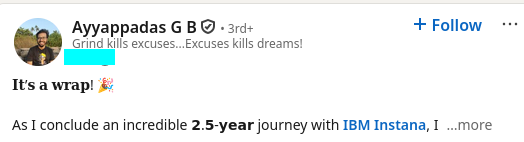 As I conclude an incredible 𝟮.𝟱-𝘆𝗲𝗮𝗿 journey with IBM Instana