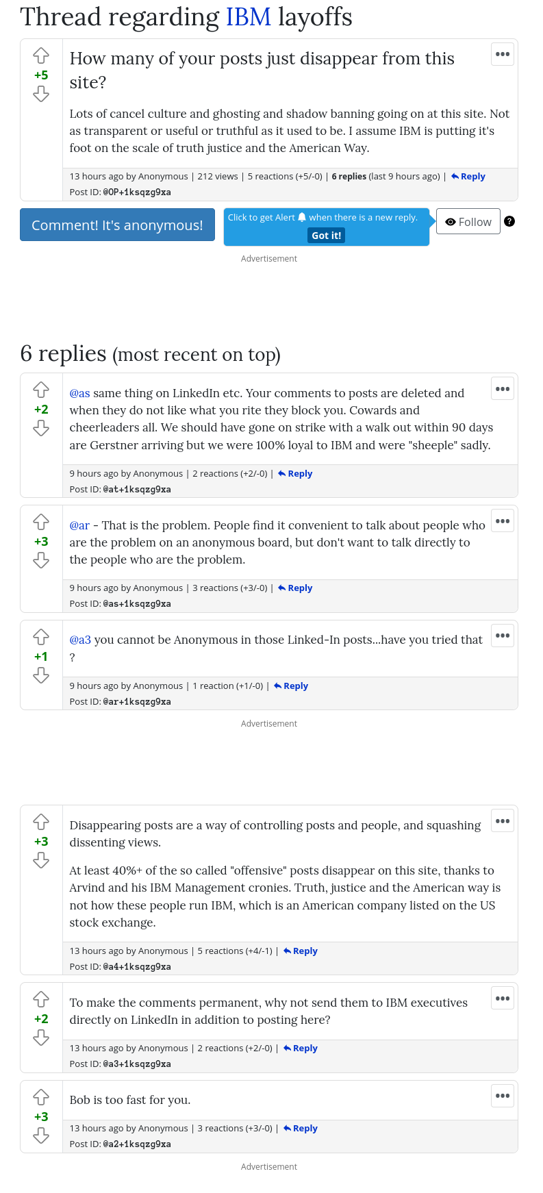 How many of your posts just disappear from this site?