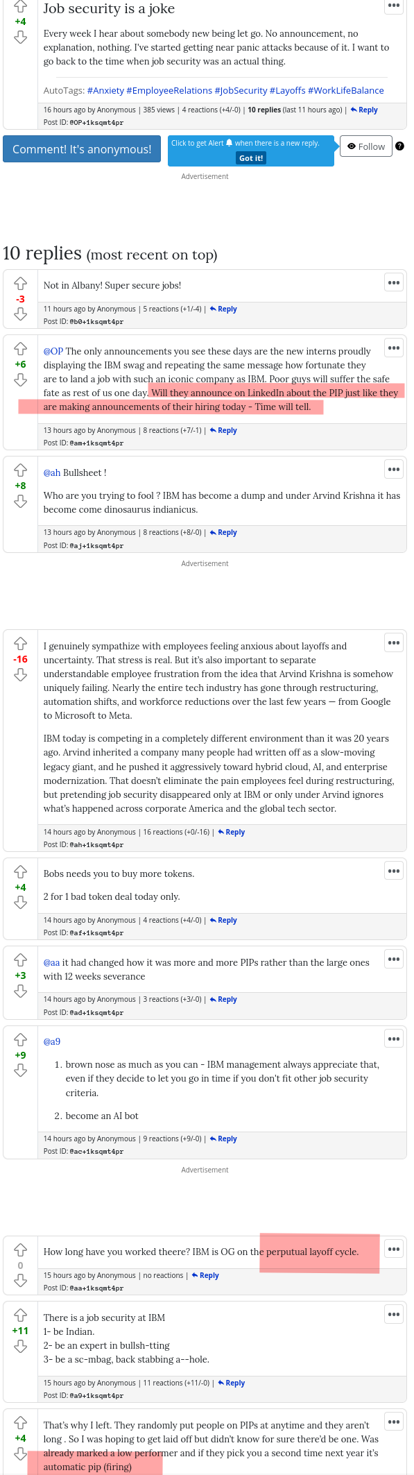 Every week I hear about somebody new being let go. No announcement, no explanation, nothing. I've started getting near panic attacks because of it. I want to go back to the time when job security was an actual thing