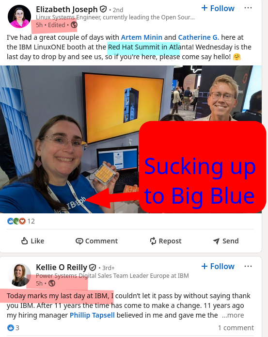 Sucking up to Big Blue