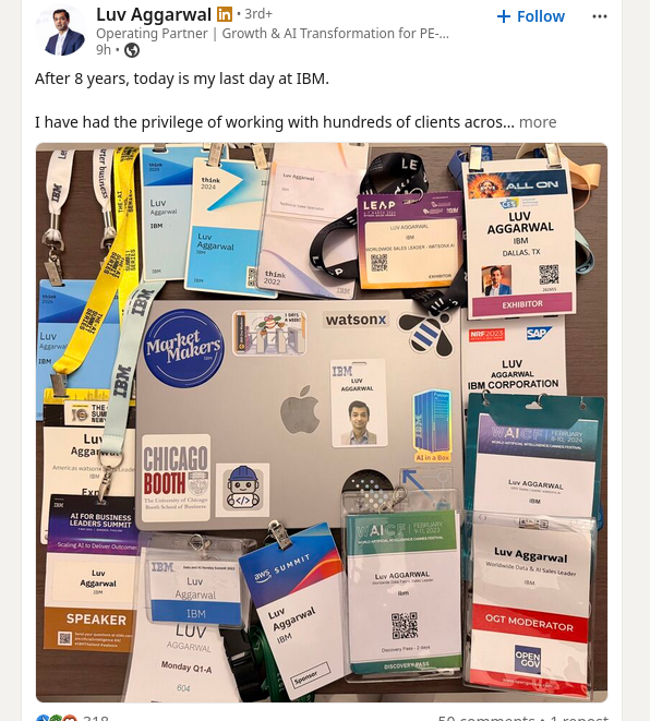 After 8 years, today is my last day at IBM.