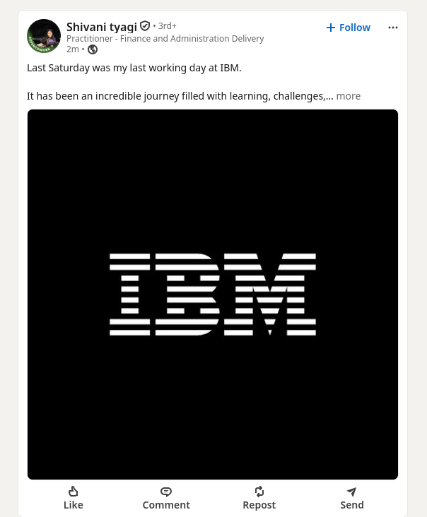 Last Saturday was my last working day at IBM.