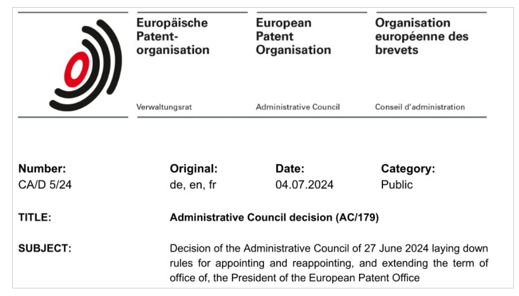 European Patent Office (EPO) Reappointment by Rubber-Stamping