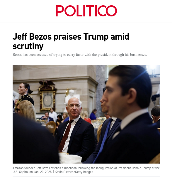  Jeff Bezos praises Trump amid scrutiny