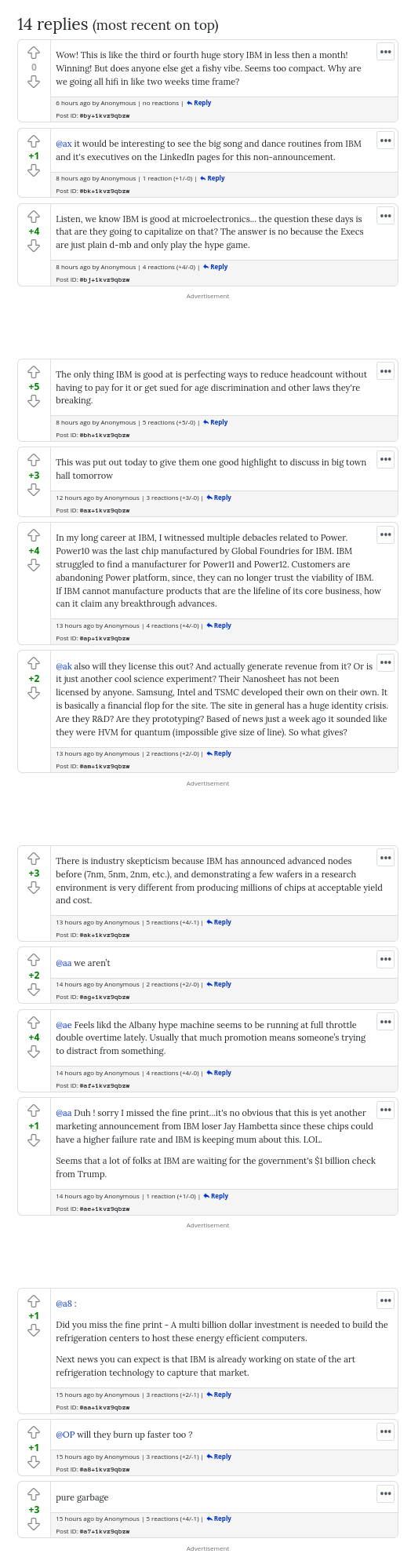 Wow! This is like the third or fourth huge story IBM in less then a month! Winning! But does anyone else get a fishy vibe. Seems too compact. Why are we going all hifi in like two weeks time frame?