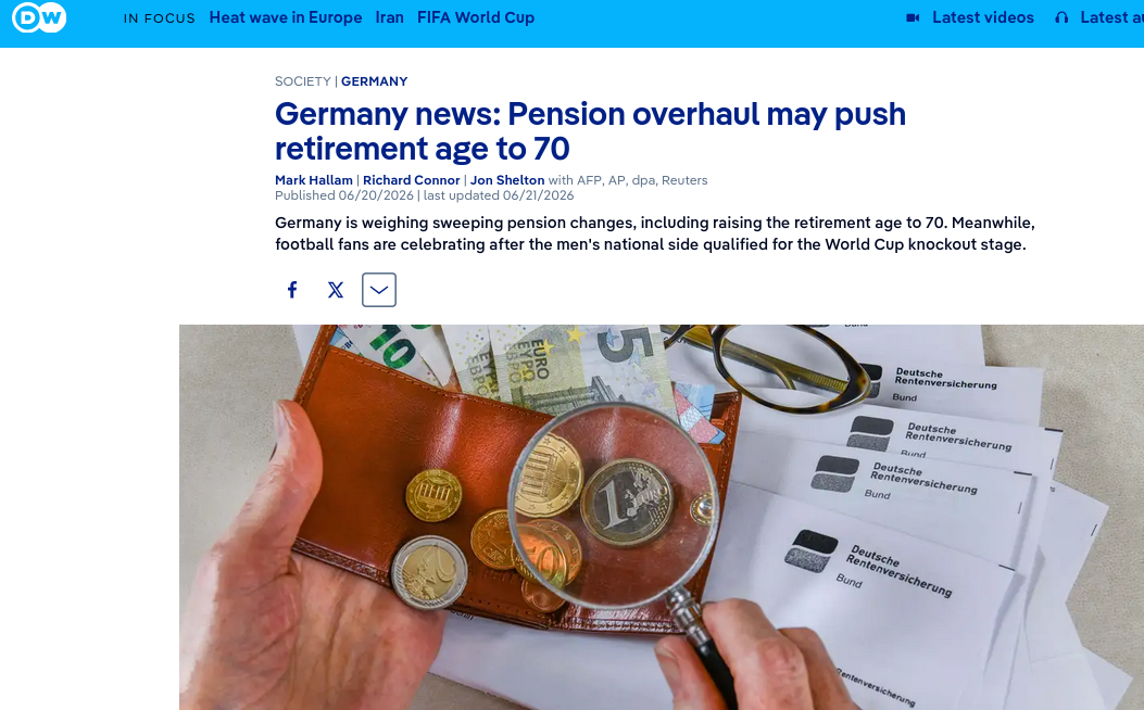 Germany news: Pension overhaul may push retirement age to 70