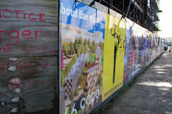 Hoarding around Ancoats Hospital in Manchester