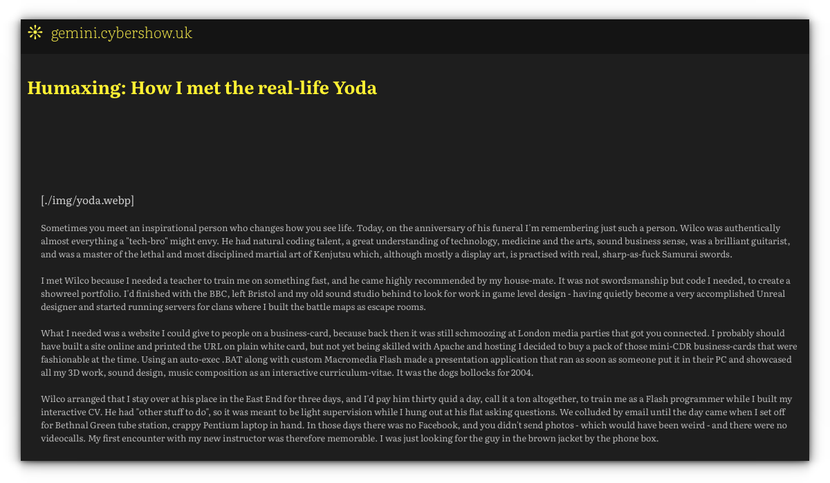 Humaxing: How I met the real-life Yoda
