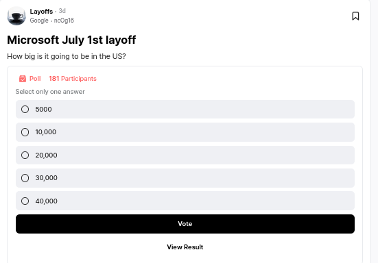 Microsoft July 1st layoff