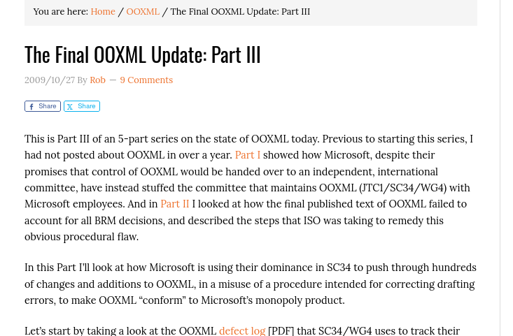 The Final OOXML Update: Part III