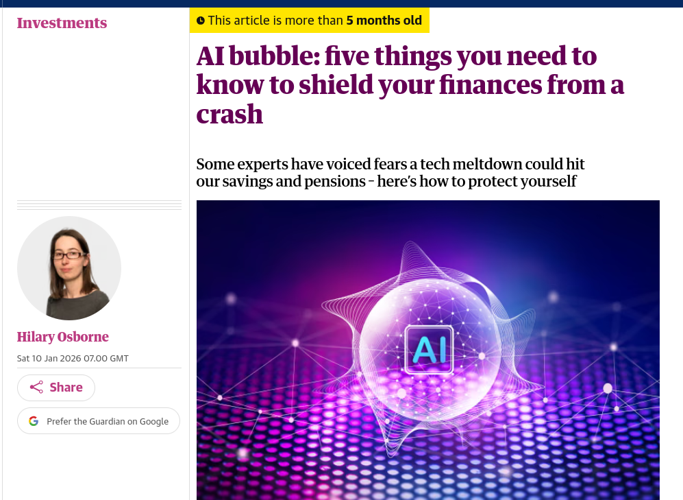AI bubble: five things you need to know to shield your finances from a crash