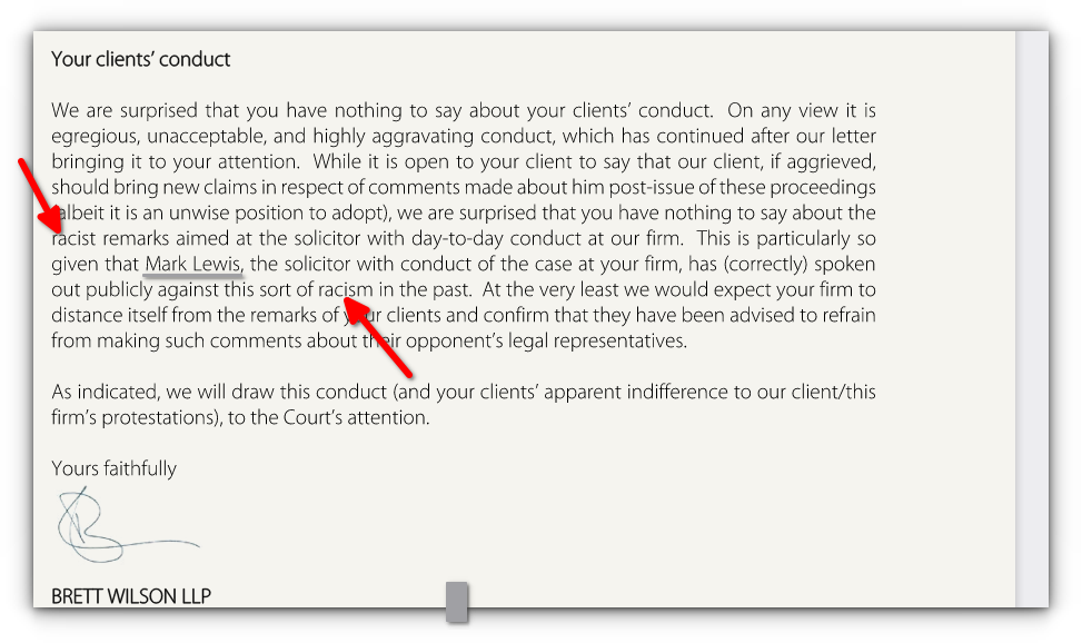 We are surprised that you have nothing to say about your clients’ conduct.