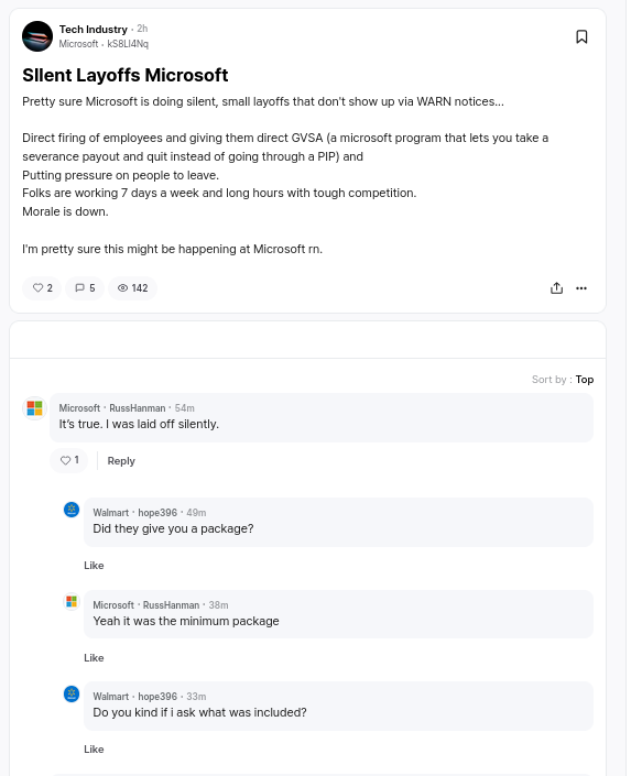 SIlent Layoffs Microsoft