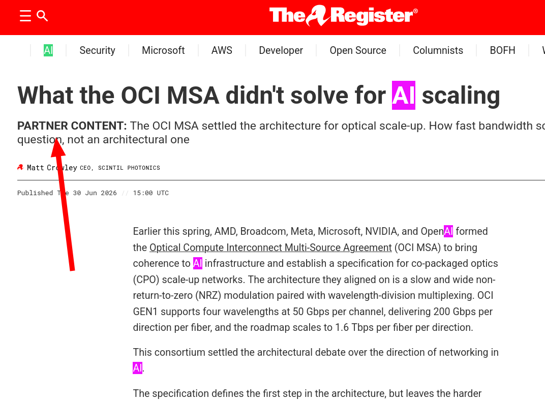 What the OCI MSA didn't solve for AI scaling