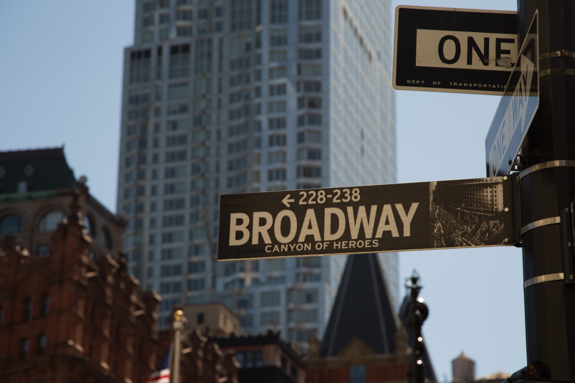 Street sign on the Broadway, NYC