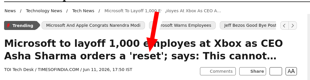 Microsoft to layoff 1,000 employes at Xbox as CEO Asha Sharma orders a 'reset'; says: This cannot…