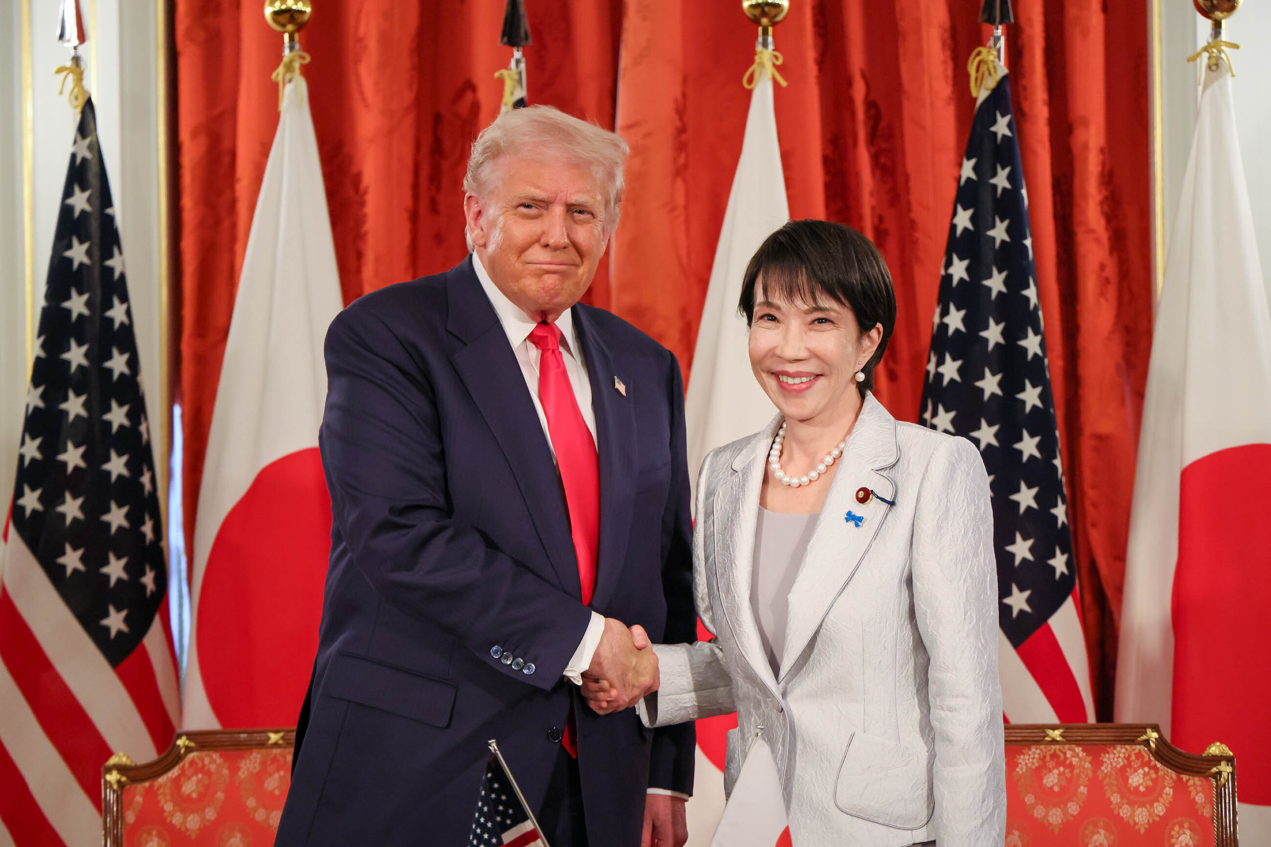Takaichi with US president Donald Trump