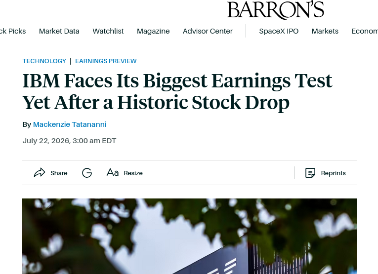 IBM Faces Its Biggest Earnings Test Yet After a Historic Stock Drop