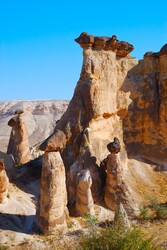 Stone formations in Cappadocia region, Turkey