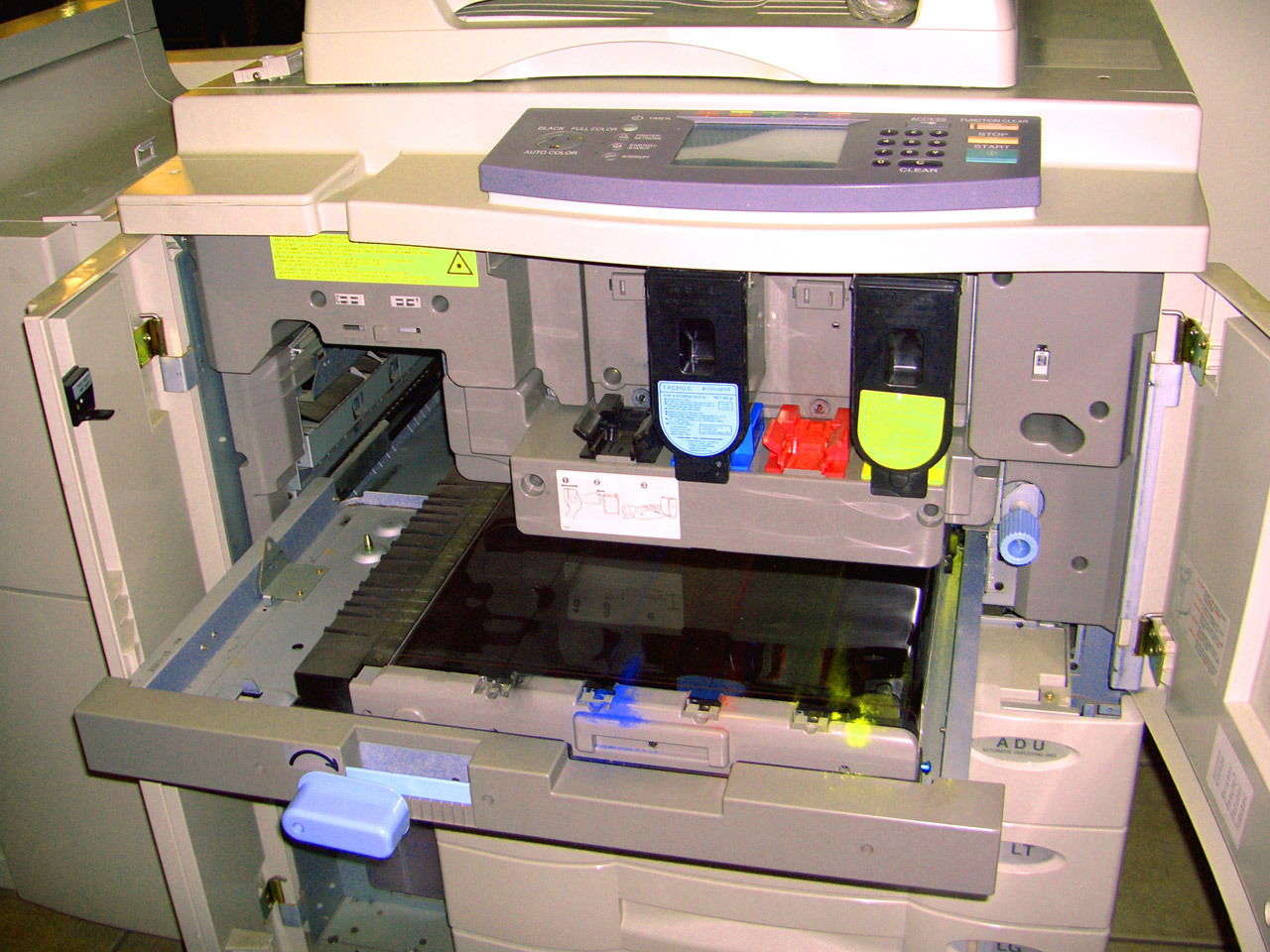 The insides of a Copier, with Color Toner