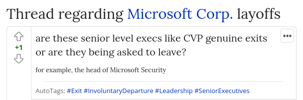are these senior level execs like CVP genuine exits or are they being asked to leave?