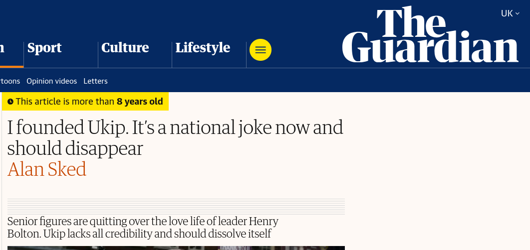 I founded Ukip. It’s a national joke now and should disappear