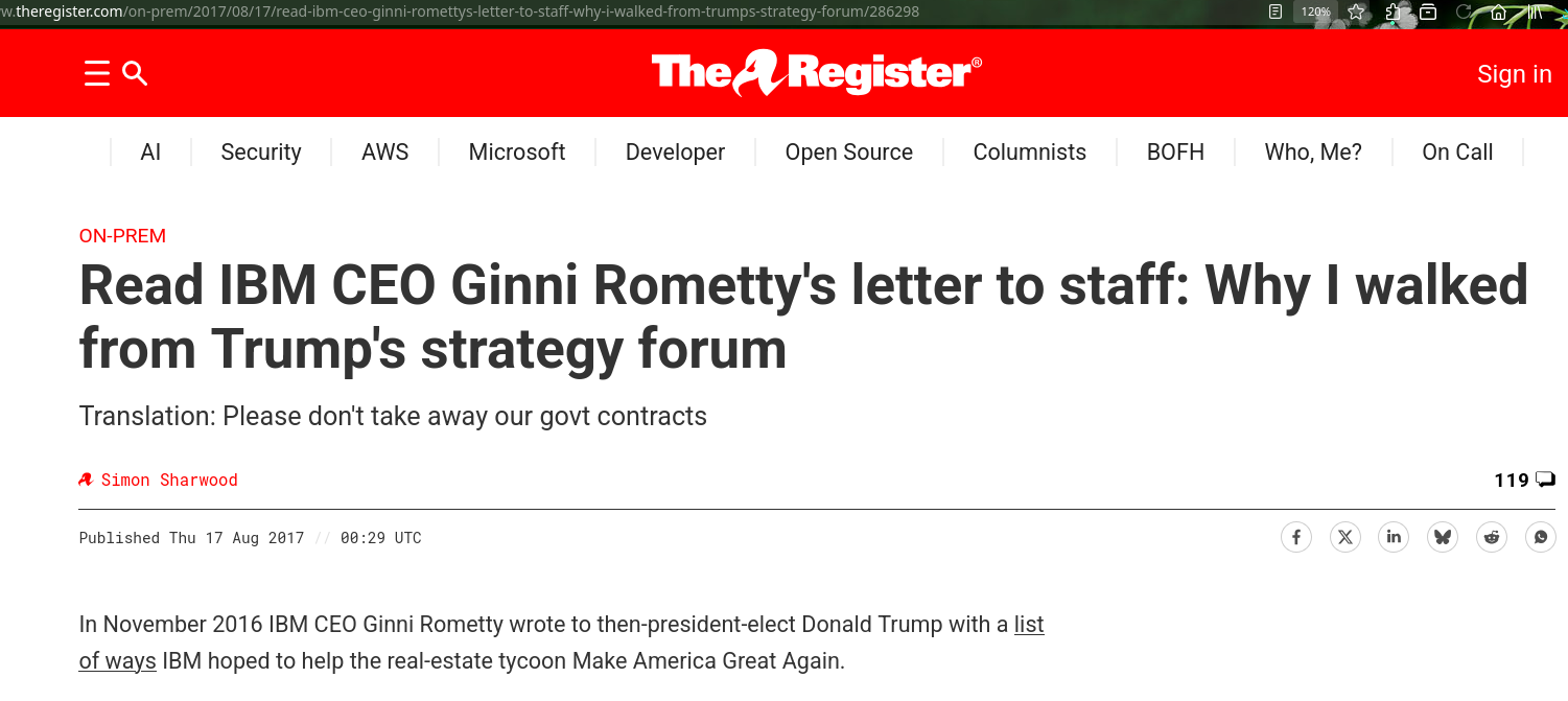 Read IBM CEO Ginni Rometty's letter to staff: Why I walked from Trump's strategy forum