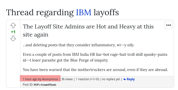 The Layoff Site Admins are Hot and Heavy at this site again