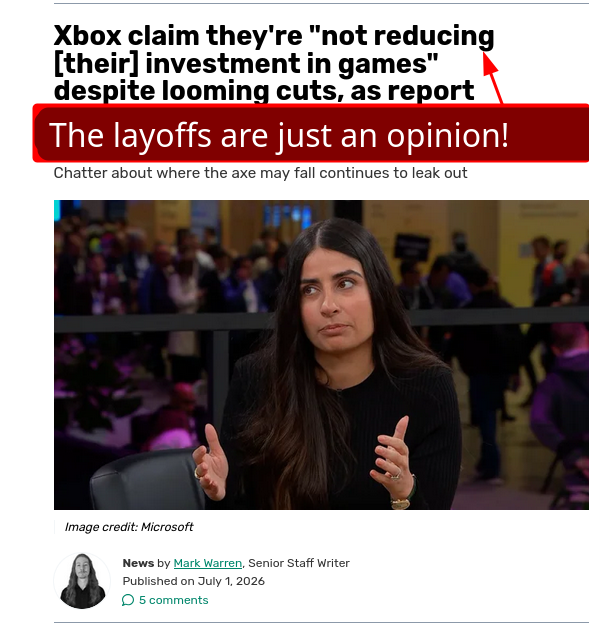 The layoffs are just an opinion!