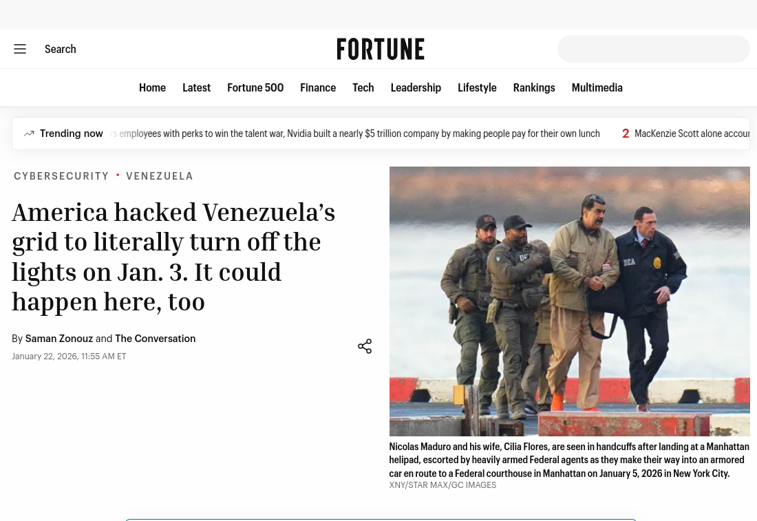 America hacked Venezuela’s grid to literally turn off the lights on Jan. 3. It could happen here, too