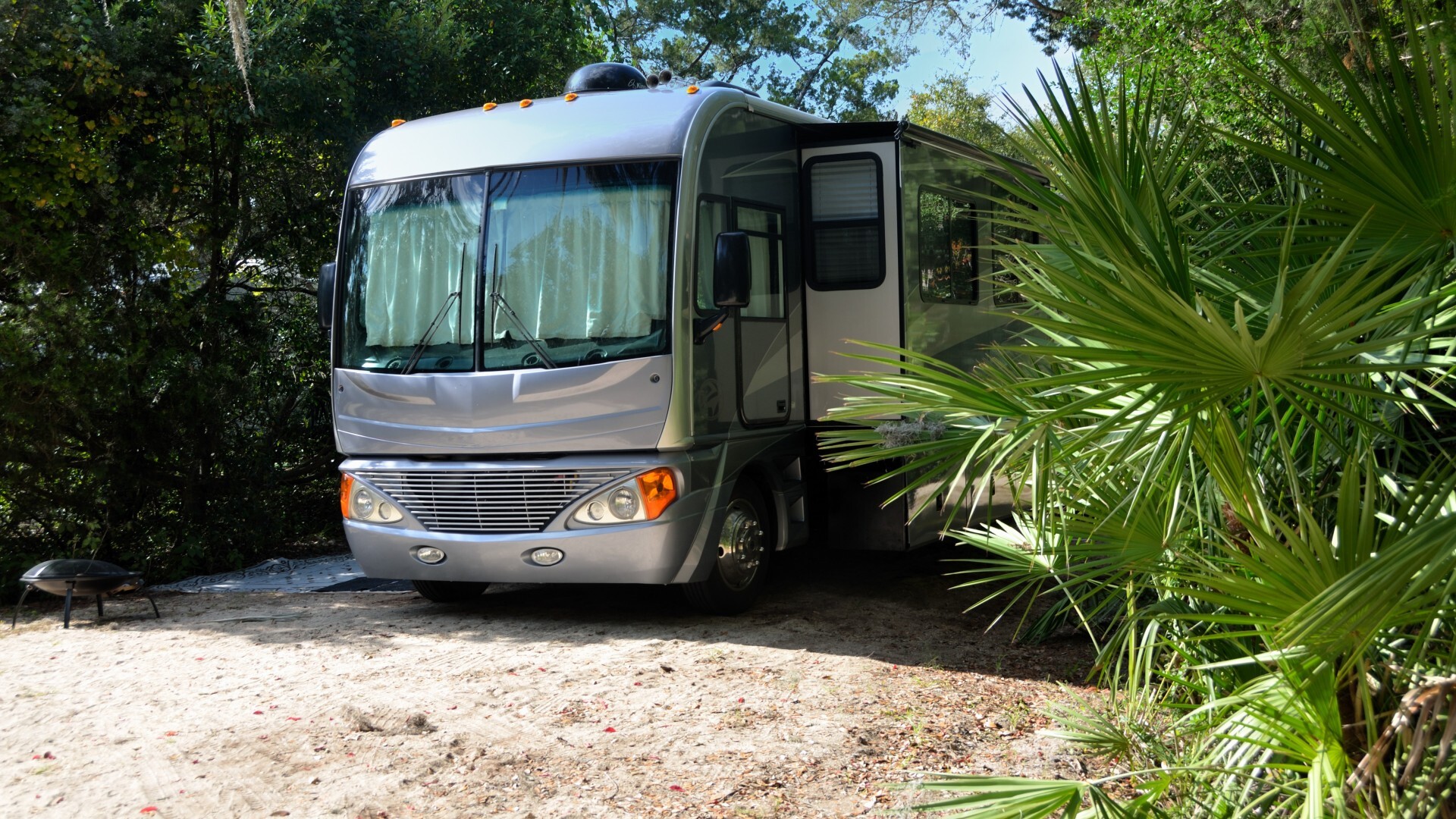 Motorhome on campsite Florida, USA.
