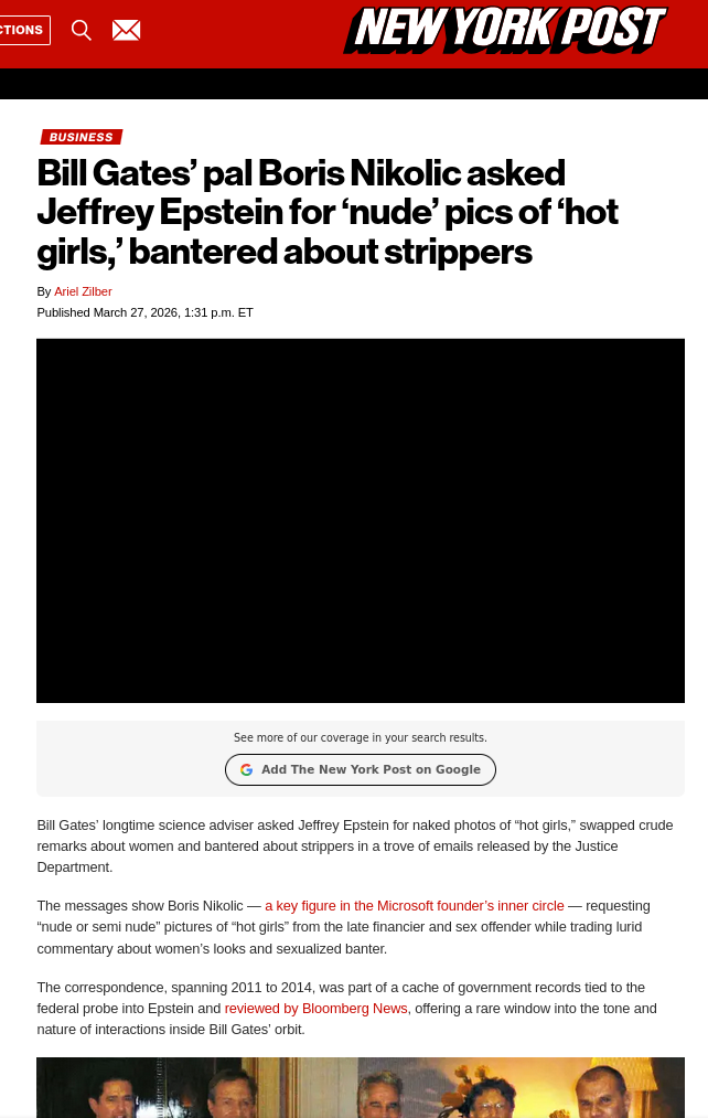 Bill Gates’ pal Boris Nikolic asked Jeffrey Epstein for ‘nude’ pics of ‘hot girls,’ bantered about strippers