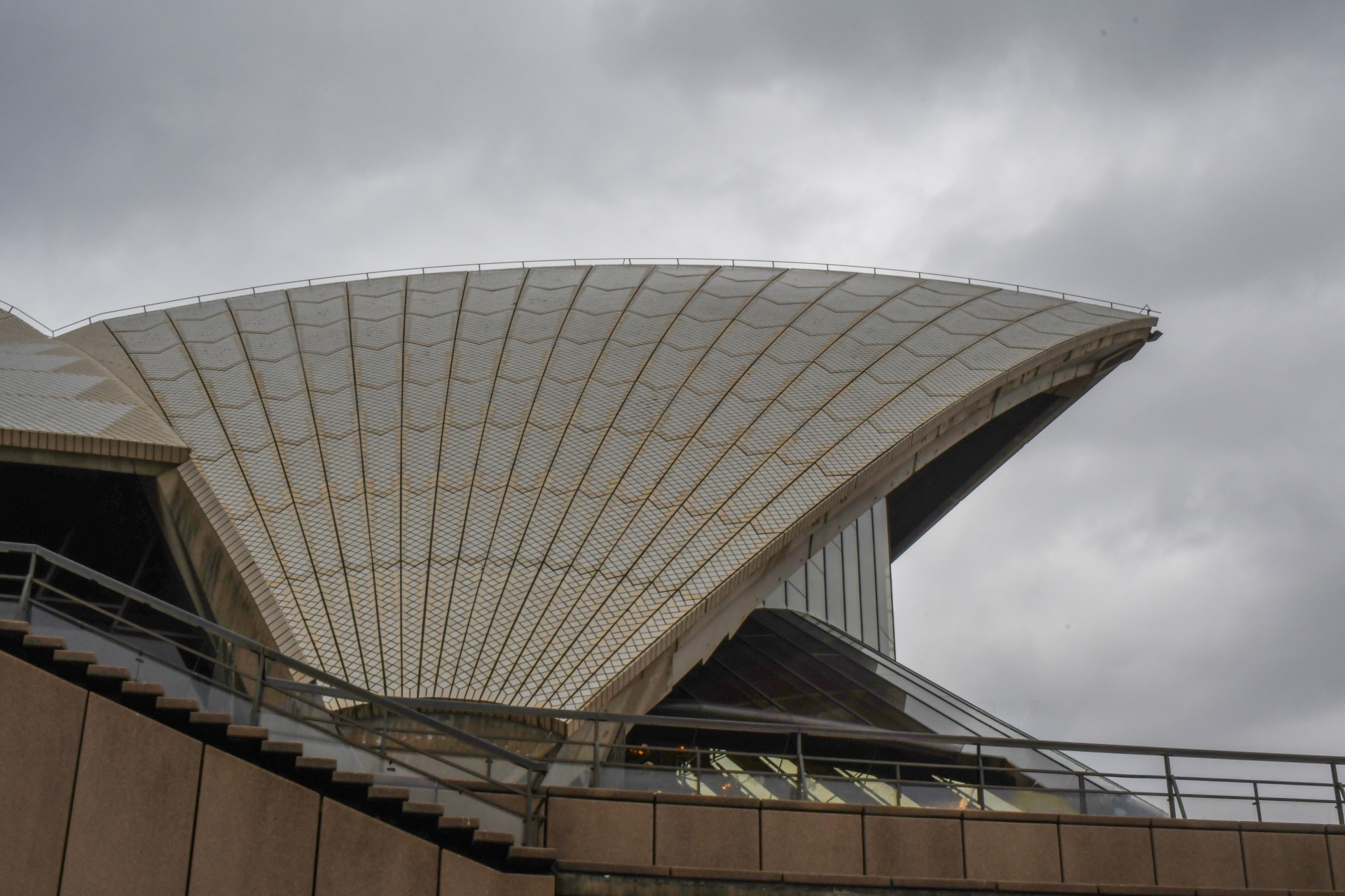 The roofline of the Sydney Opera House with no people