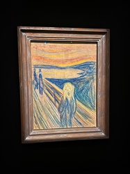The Scream painting by Munch, viewed in the Munch museum, Oslo.