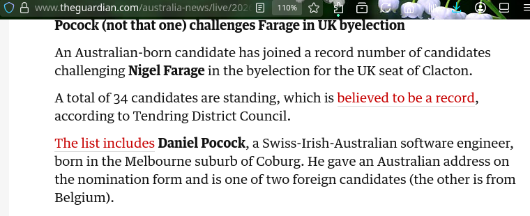 The list includes Daniel Pocock, a Swiss-Irish-Australian software engineer, born in the Melbourne suburb of Coburg. He gave an Australian address on the nomination form and is one of two foreign candidates (the other is from Belgium).