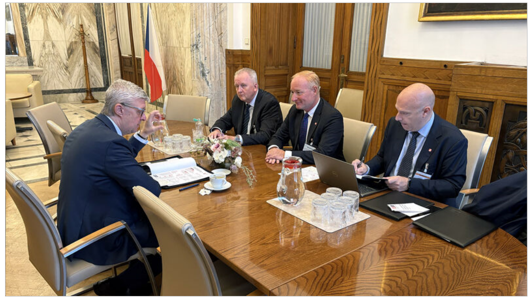 Campinos – accompanied by Josef Kratochvíl – meeting with Czech Minister of Industry and Trade Karel Havlíček