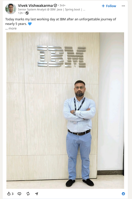 Today marks my last working day at IBM after an unforgettable journey of nearly 5 years.