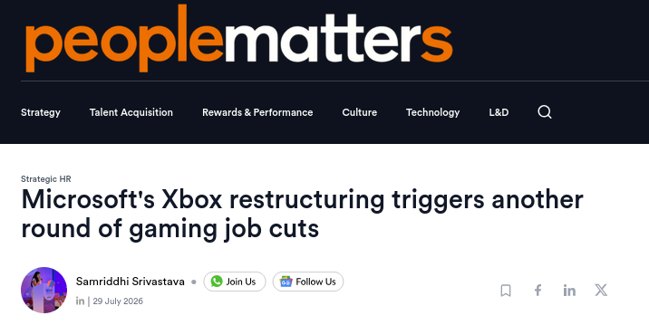 Microsoft's Xbox restructuring triggers another round of gaming job cuts